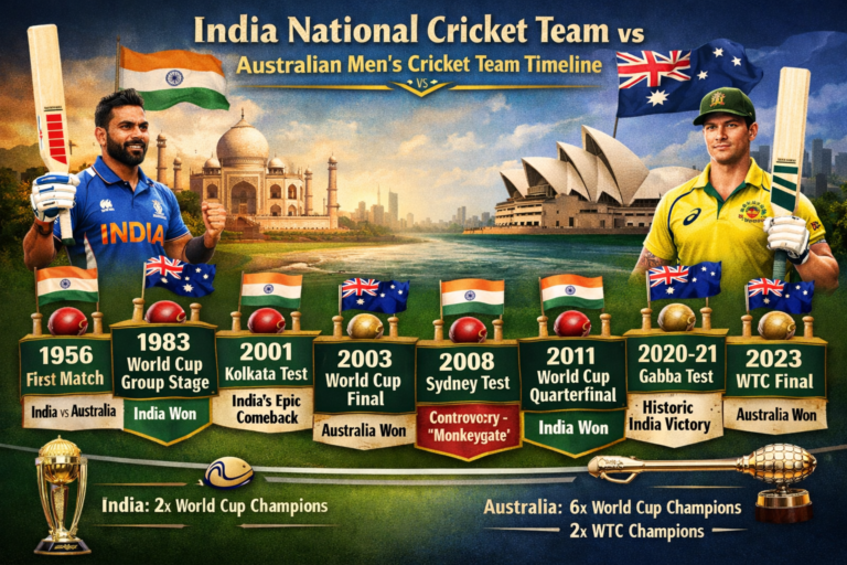 India National Cricket Team vs Australian Men’s Cricket Team Timeline